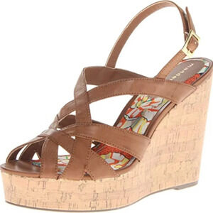 Madden Girl Women's Cognac Ennette Espadrille Sandals in Size 7.5